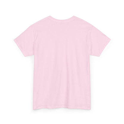 light pink t-shirt shown from the back on a white background.