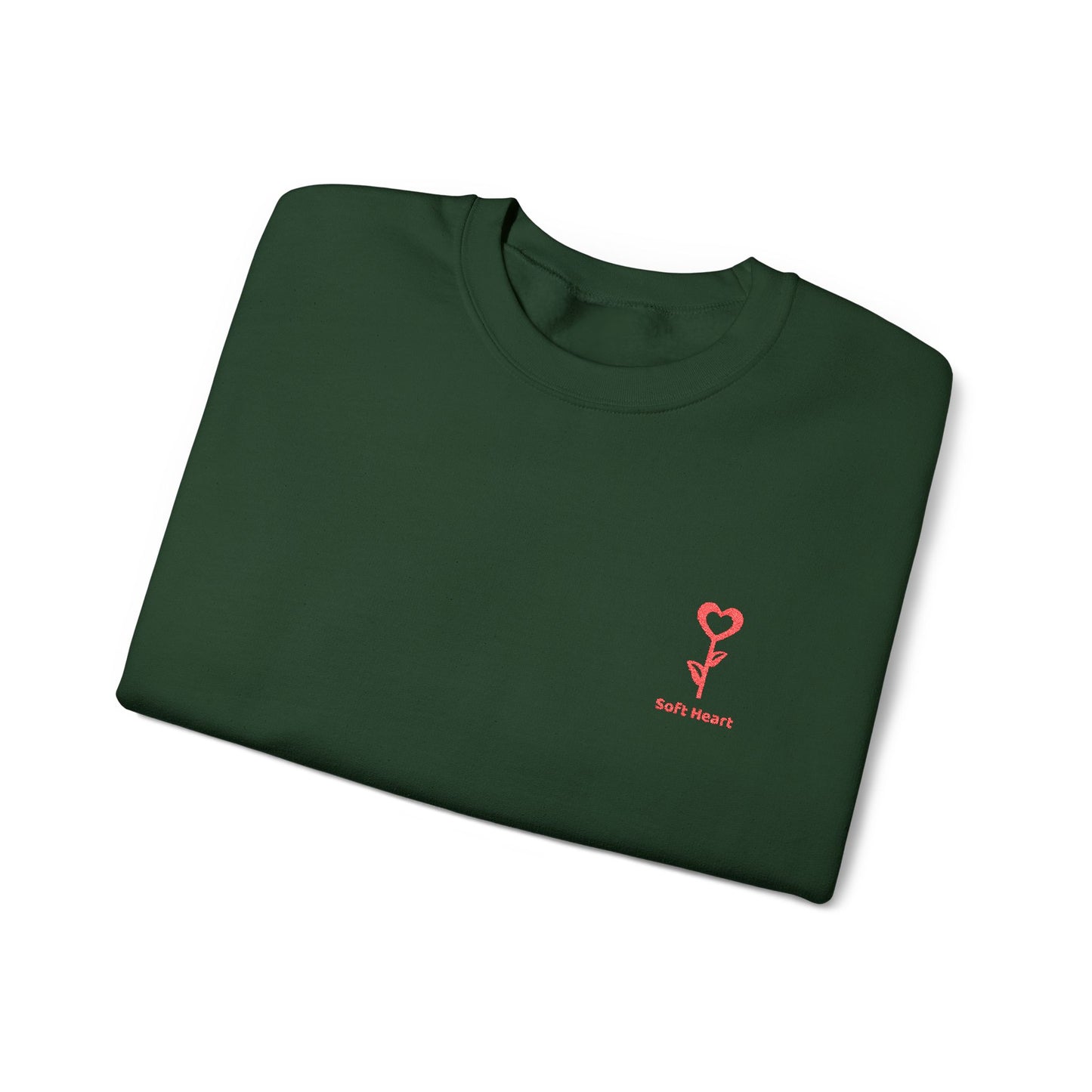 Unisex Crewneck Sweatshirt with “Soft Heart” Embroidery – Premium Minimal Heart Design