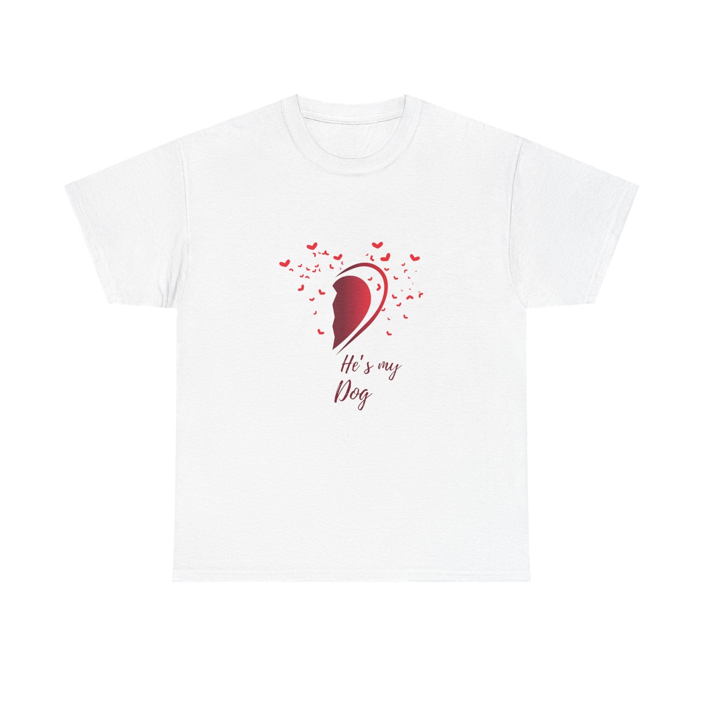 white t-shirt with a graphic design and text on a white background