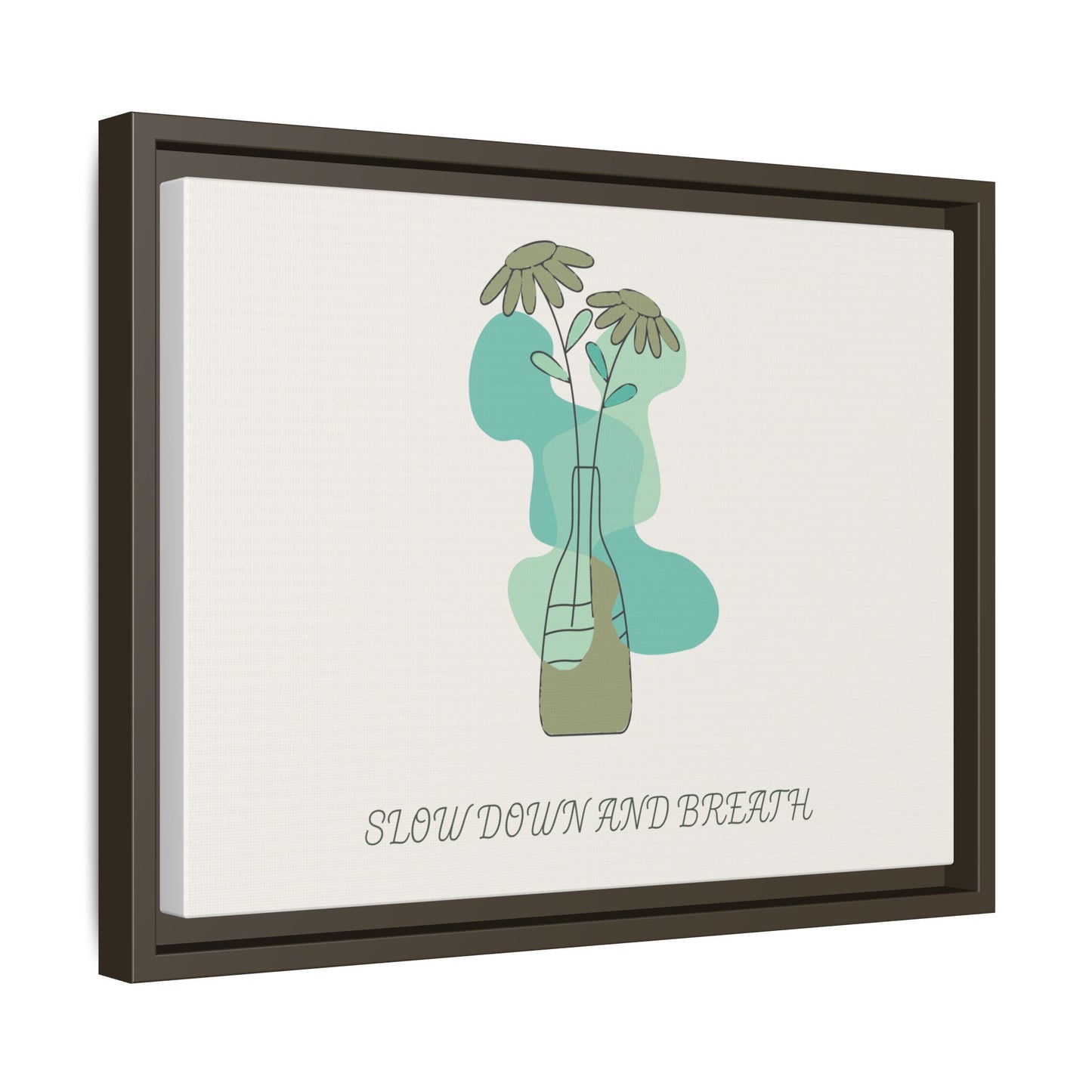 "Slow Down and Breathe" Minimal Botanical Wall Art