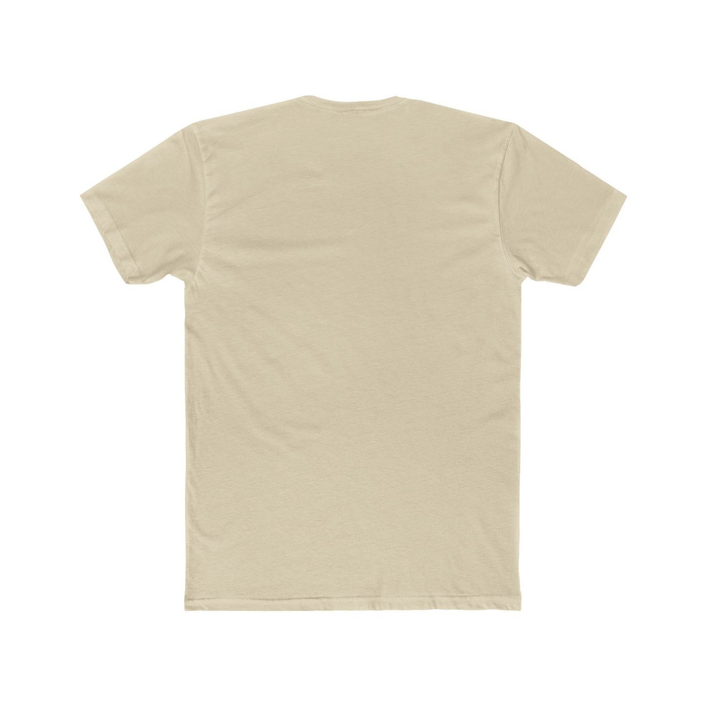 Rear view of solid color unisex cotton tee with no print
