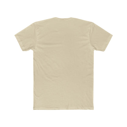 Rear view of solid color unisex cotton tee with no print
