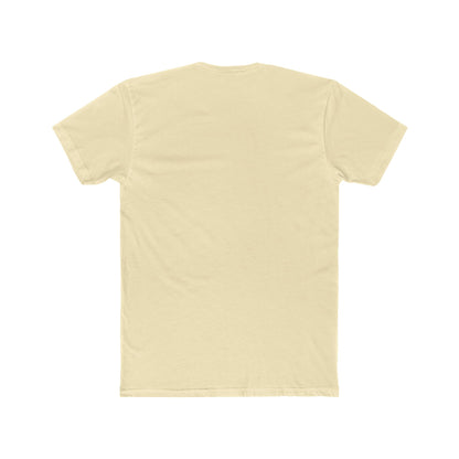 Rear view of solid color unisex cotton tee with no print
