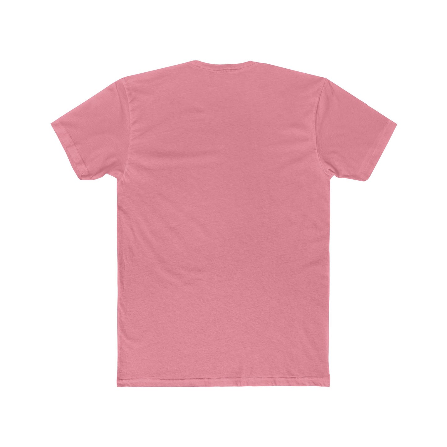 Rear view of solid color unisex cotton tee with no print
