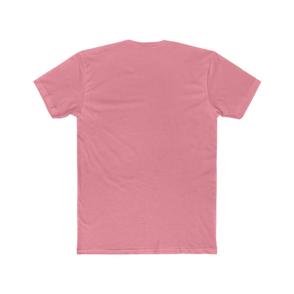 Rear view of solid color unisex cotton tee with no print
