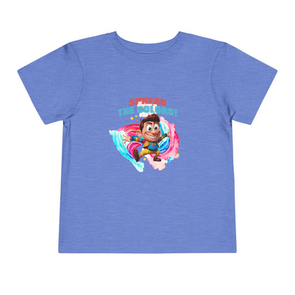 "Spread the Colors! Vibrant Cartoon Toddler Short Sleeve Tee-shirt for Kids & Youth"