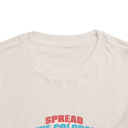"Spread the Colors! Vibrant Cartoon Toddler Short Sleeve Tee-shirt for Kids & Youth"