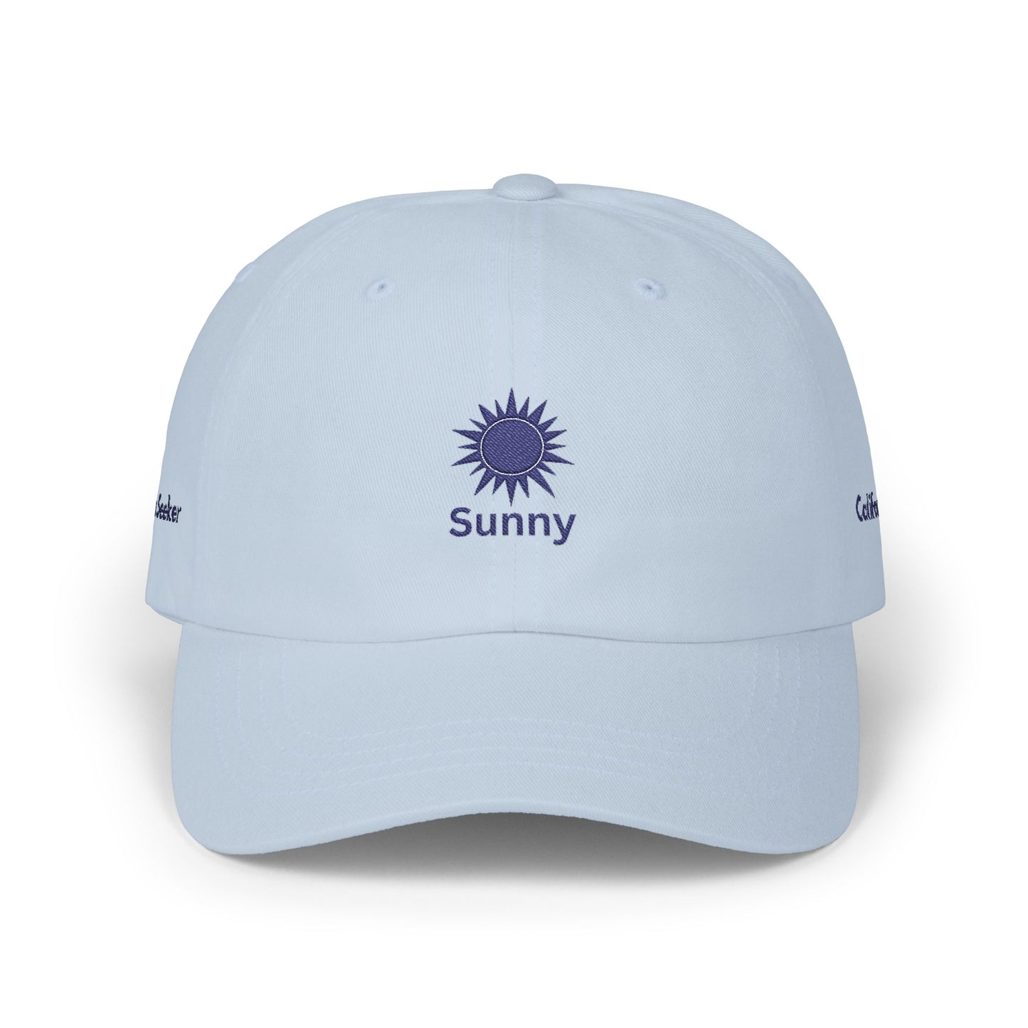 Minimal Sun Dad Hat, Embroidered Dad Cap, Aesthetic Baseball Cap, Custom Side Text Hat, Summer Gift, Vintage Style Cap