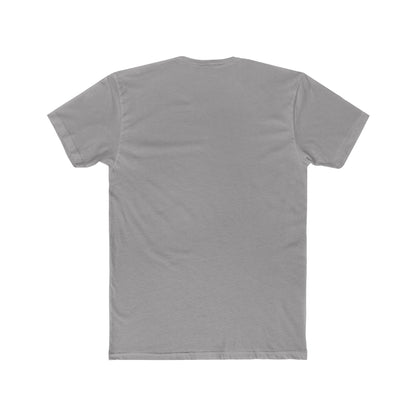 Rear view of solid color unisex cotton tee with no print
