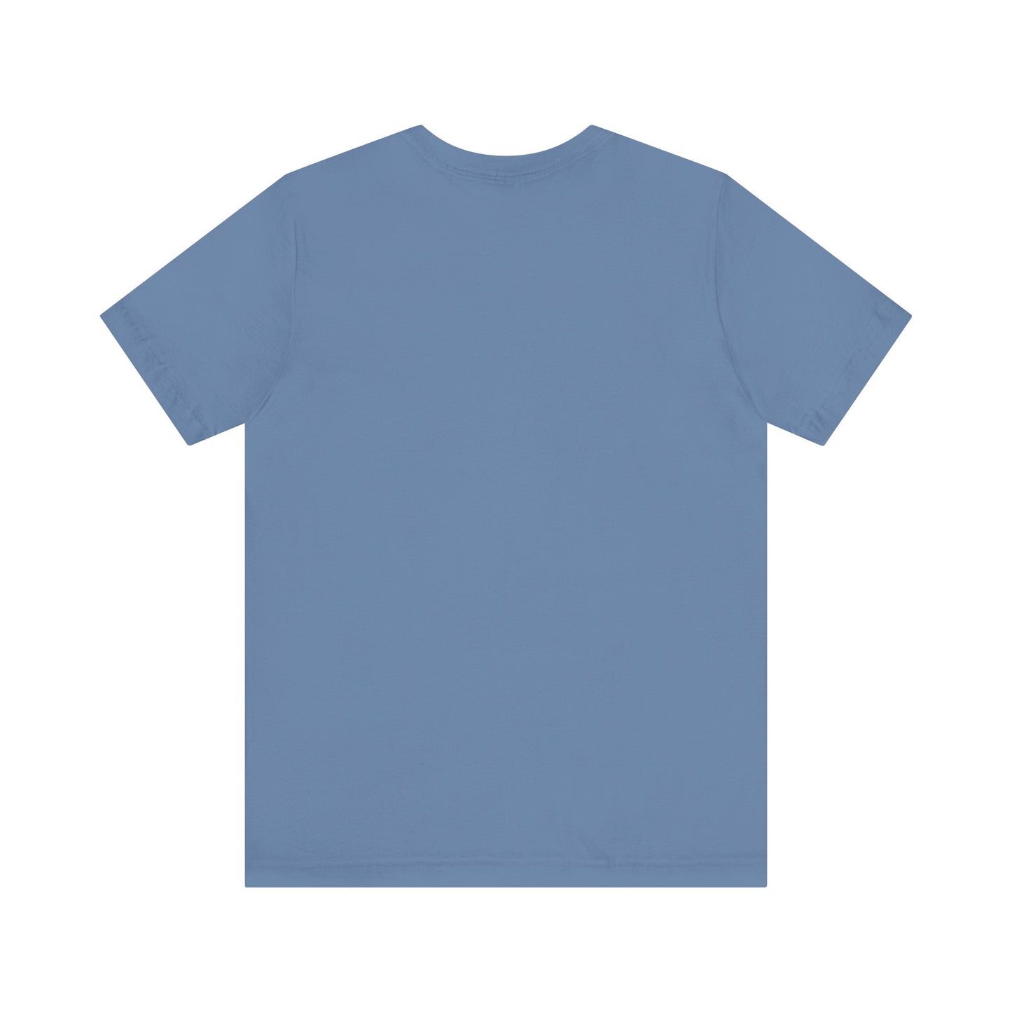 Plain back view of short sleeve jersey tee