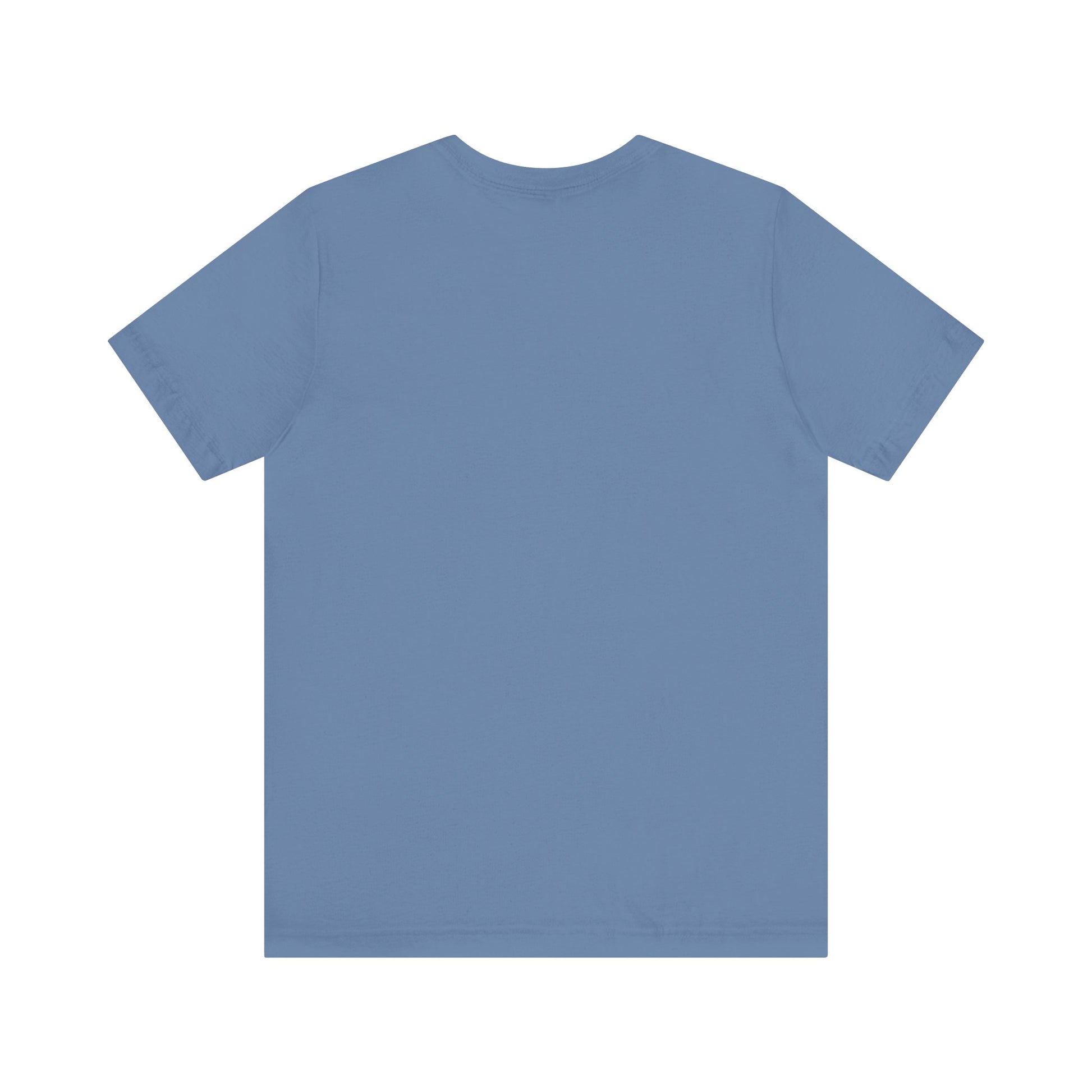Plain back view of short sleeve jersey tee
