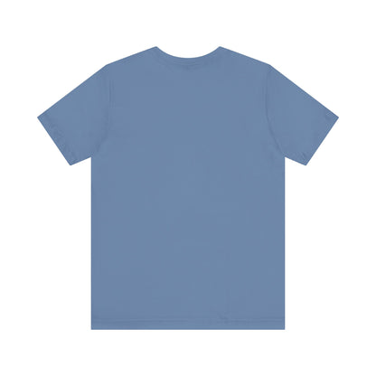 Plain back view of short sleeve jersey tee