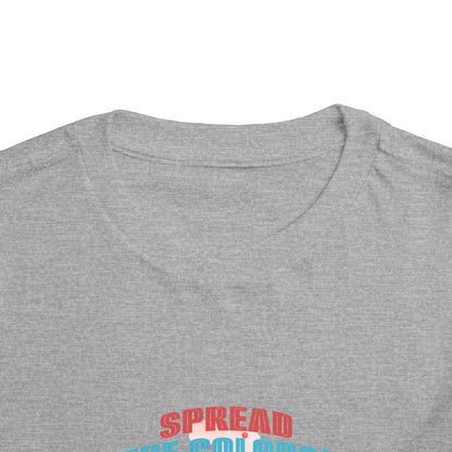 "Spread the Colors! Vibrant Cartoon Toddler Short Sleeve Tee-shirt for Kids & Youth"