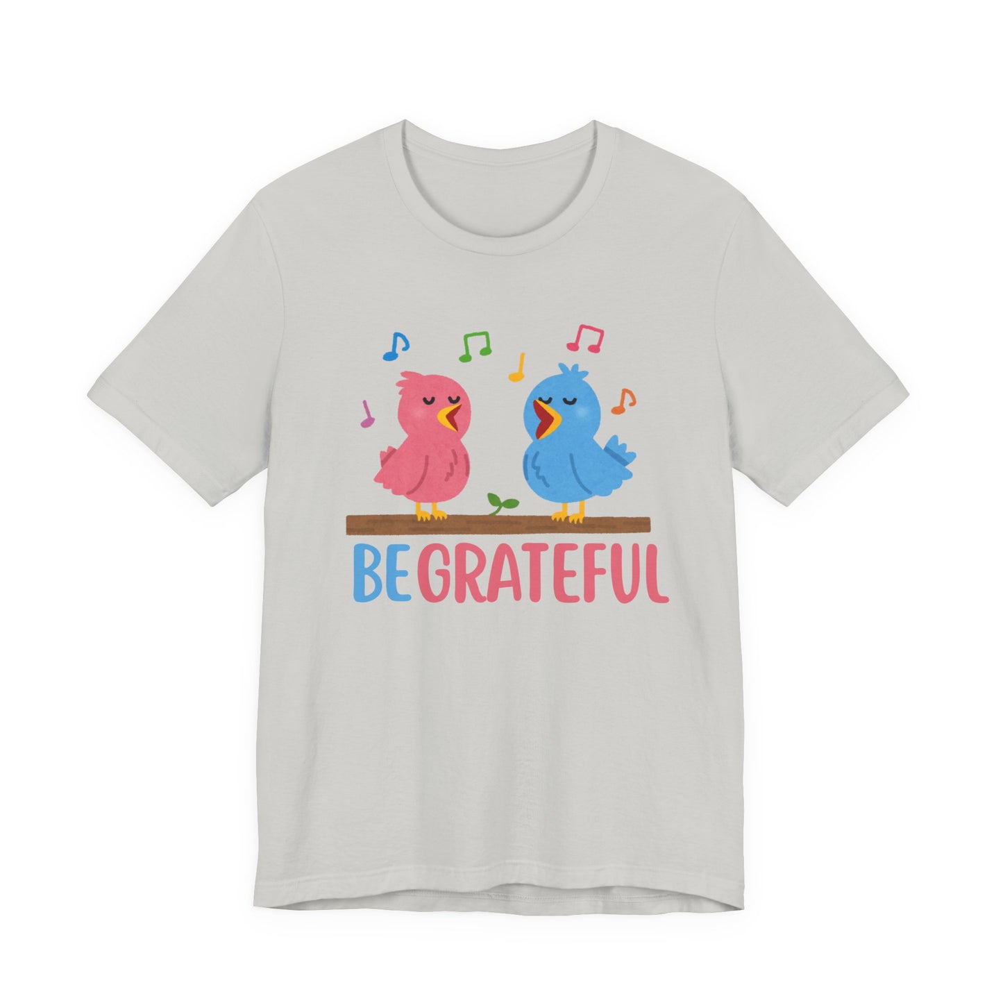 Be Grateful Bird Print T-Shirt – Inspiring Nature Graphic Tee