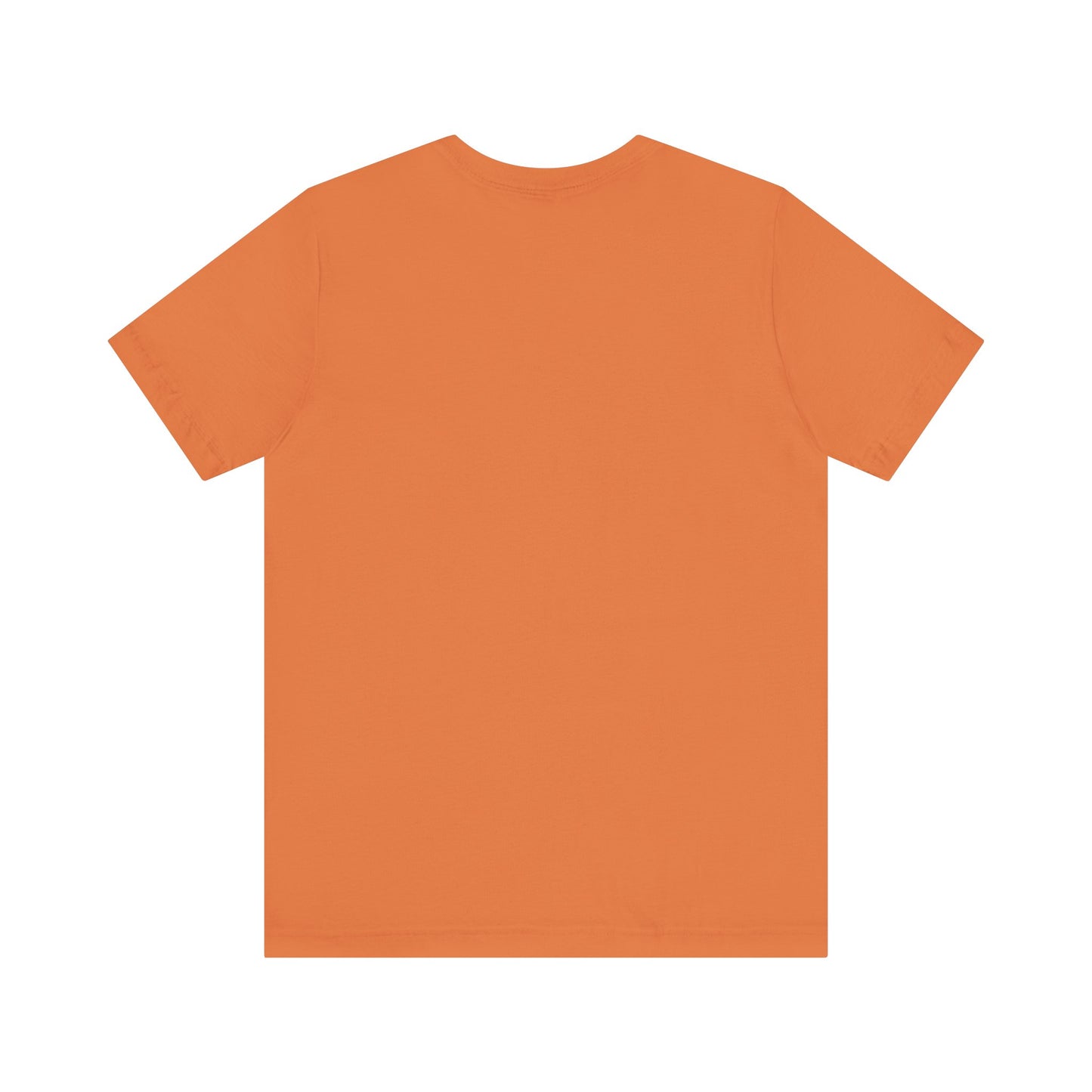 Plain back view of short sleeve jersey tee