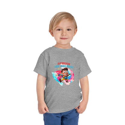 "Spread the Colors! Vibrant Cartoon Toddler Short Sleeve Tee-shirt for Kids & Youth"