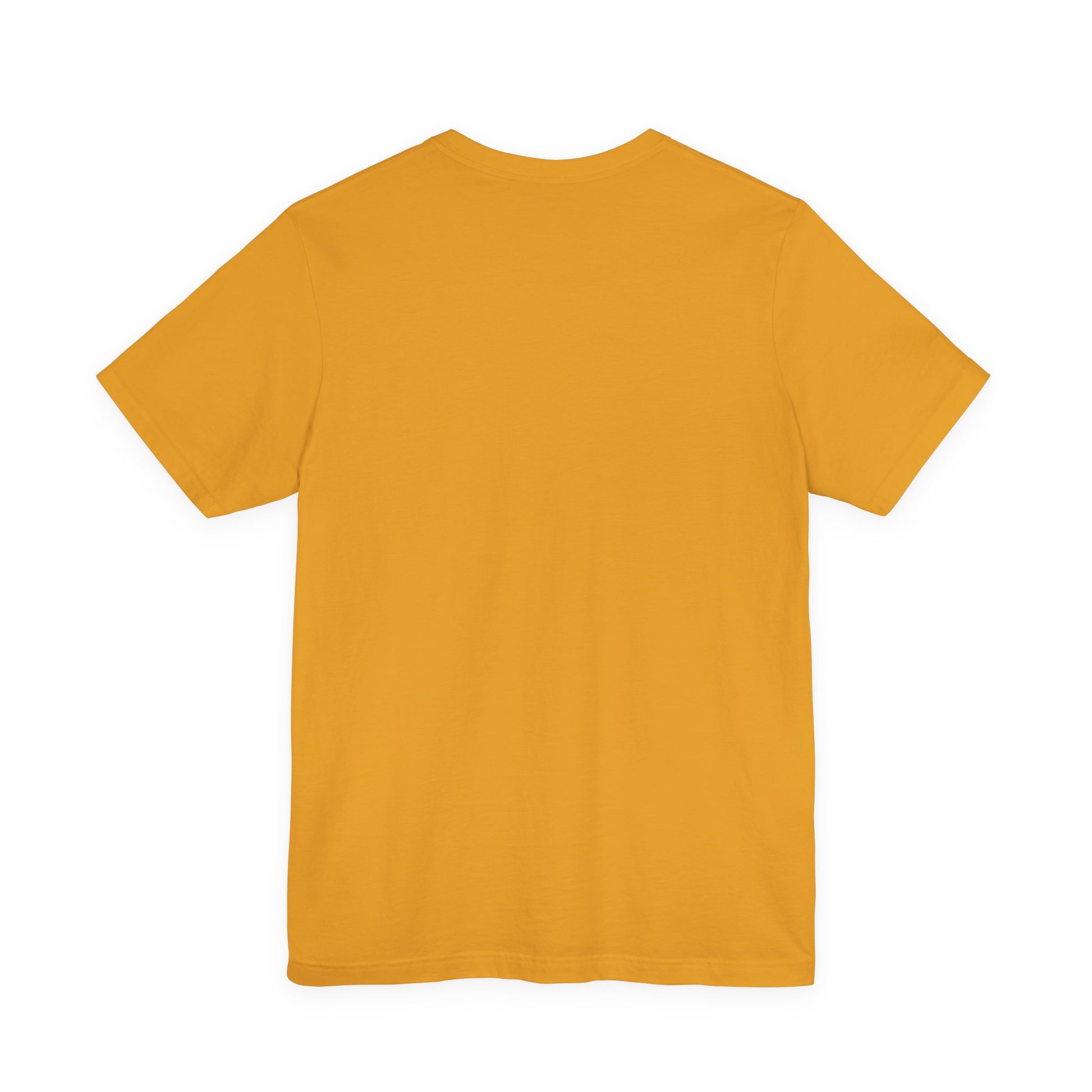 Plain back view of short sleeve jersey tee