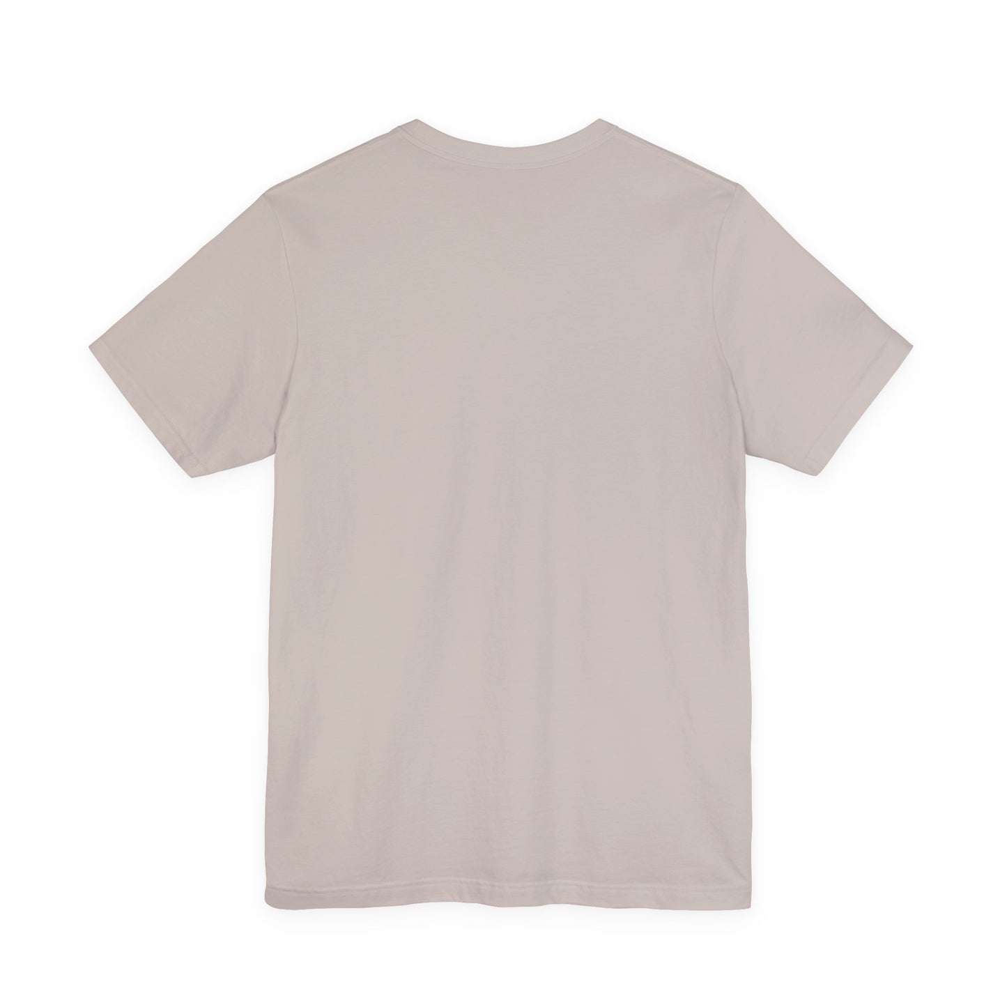 Plain back view of short sleeve jersey tee