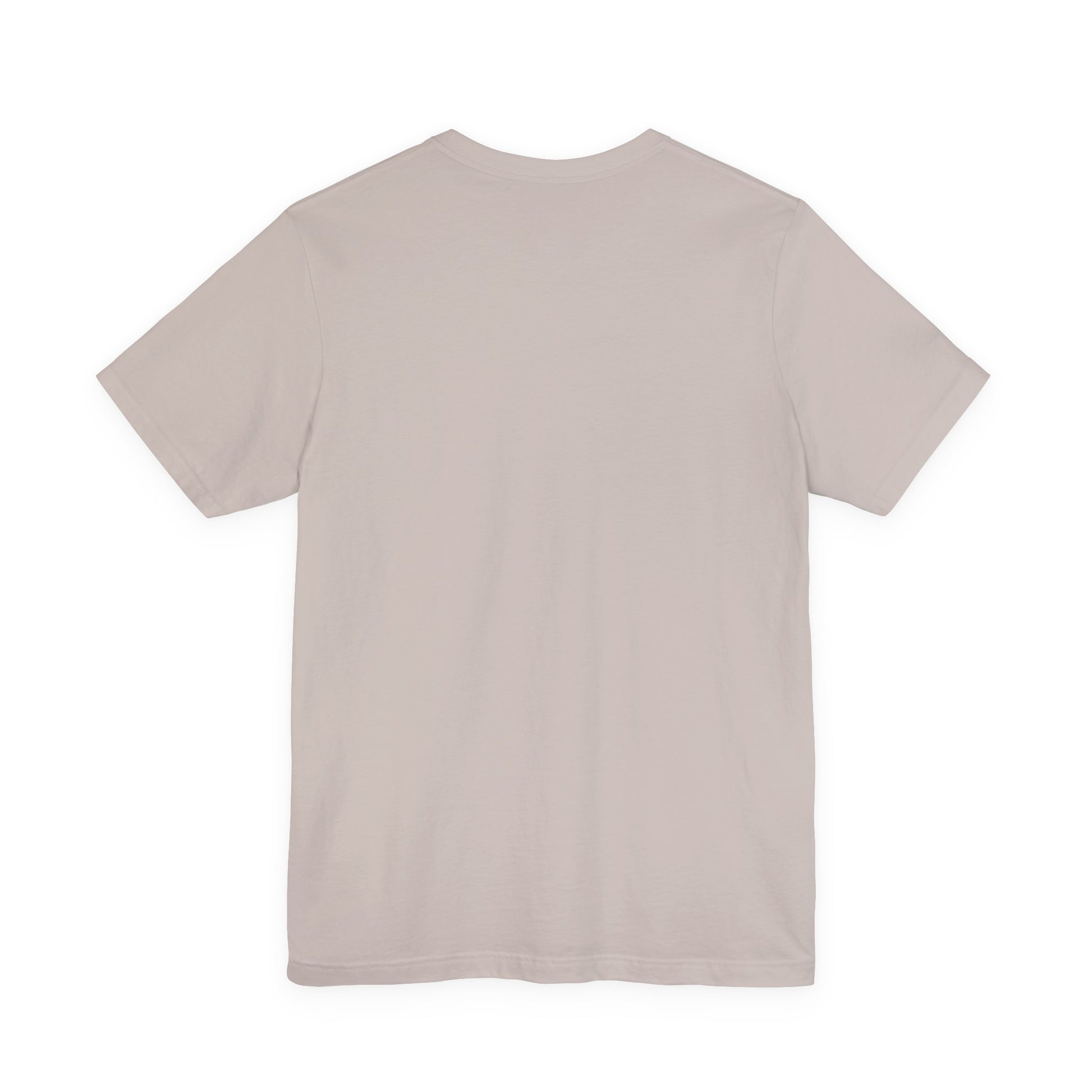 Plain back view of short sleeve jersey tee