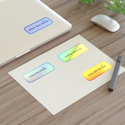 Colorful sticky notes with reminders on a desk