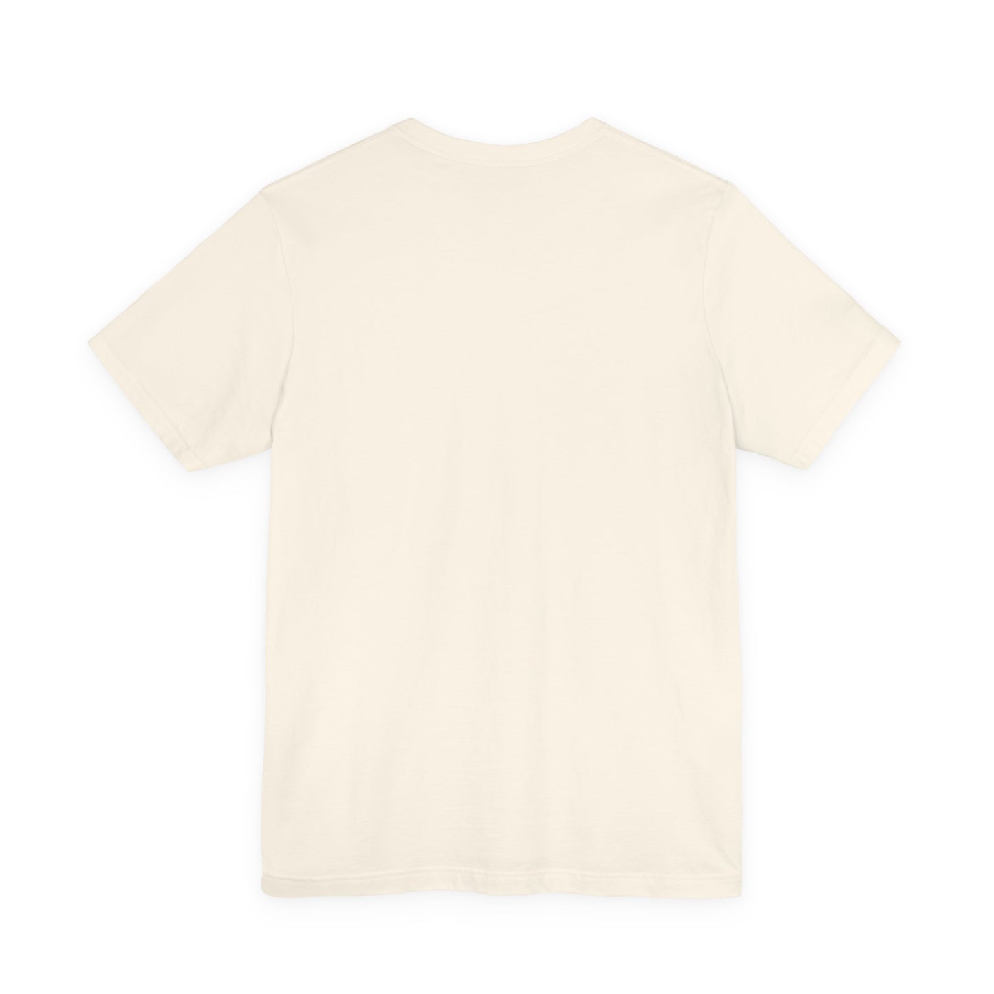 Plain back view of short sleeve jersey tee