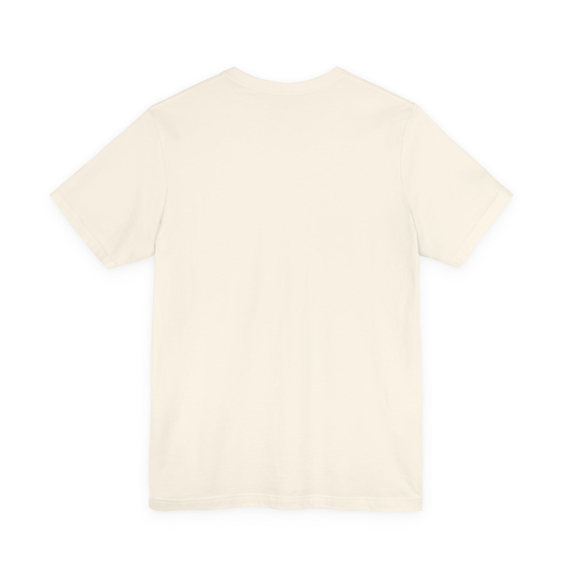 Plain back view of short sleeve jersey tee