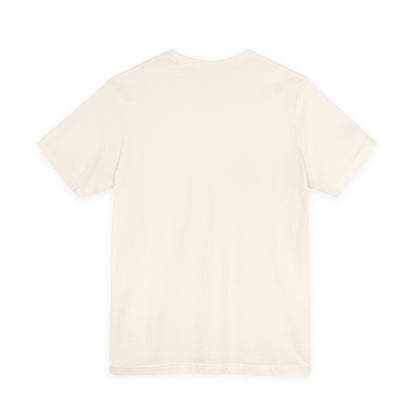 Plain back view of short sleeve jersey tee