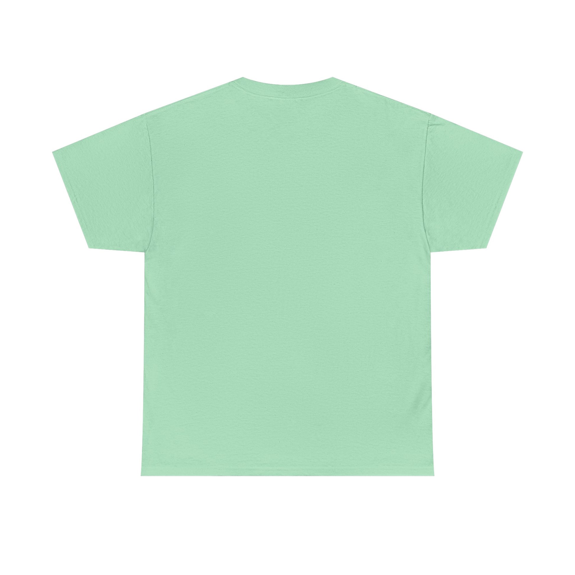 Mint Green t-shirt shown from the back on a white background