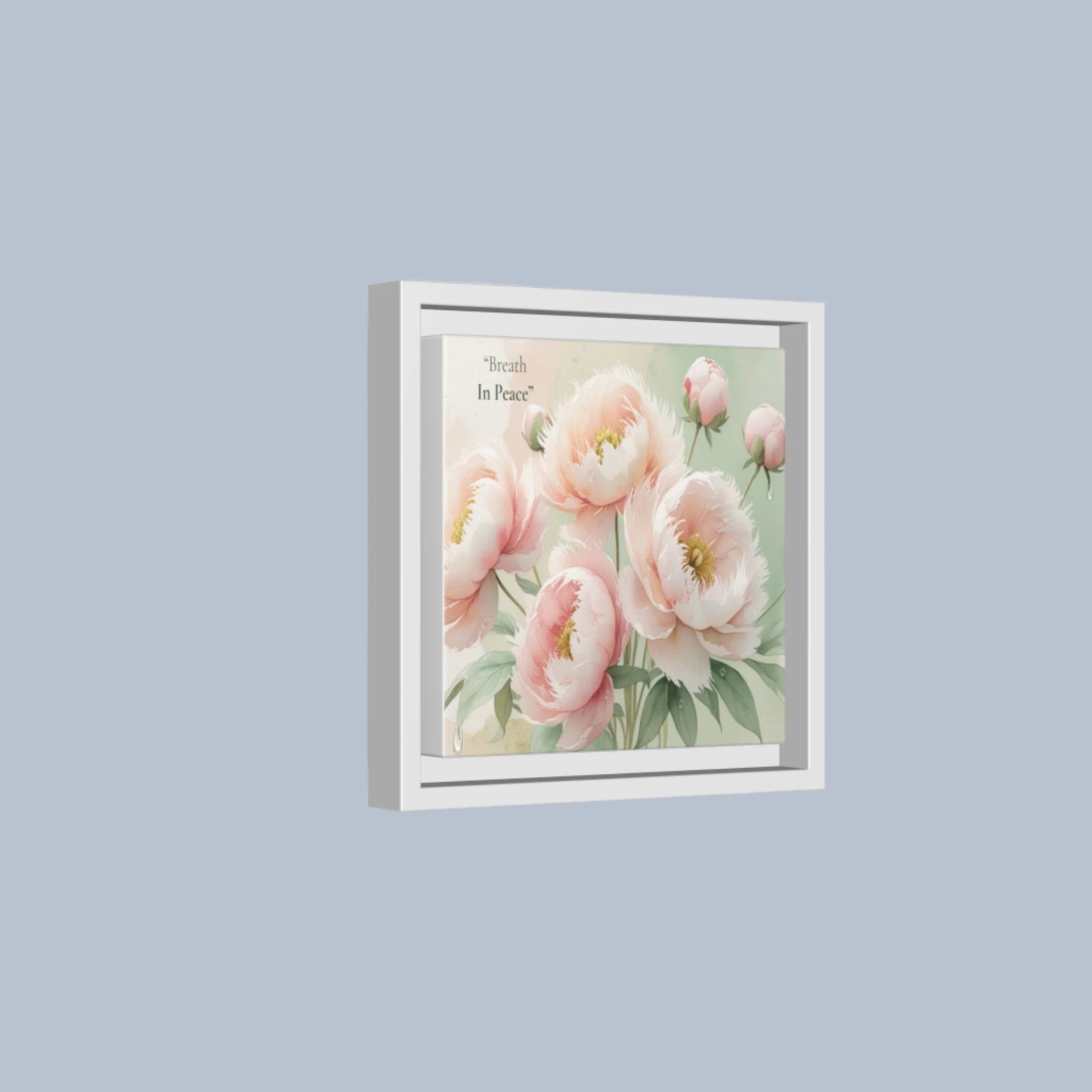 soft bloom pink flowers framed matte canvas. the delicate floral artwork bring fresh and soothing aesthetic