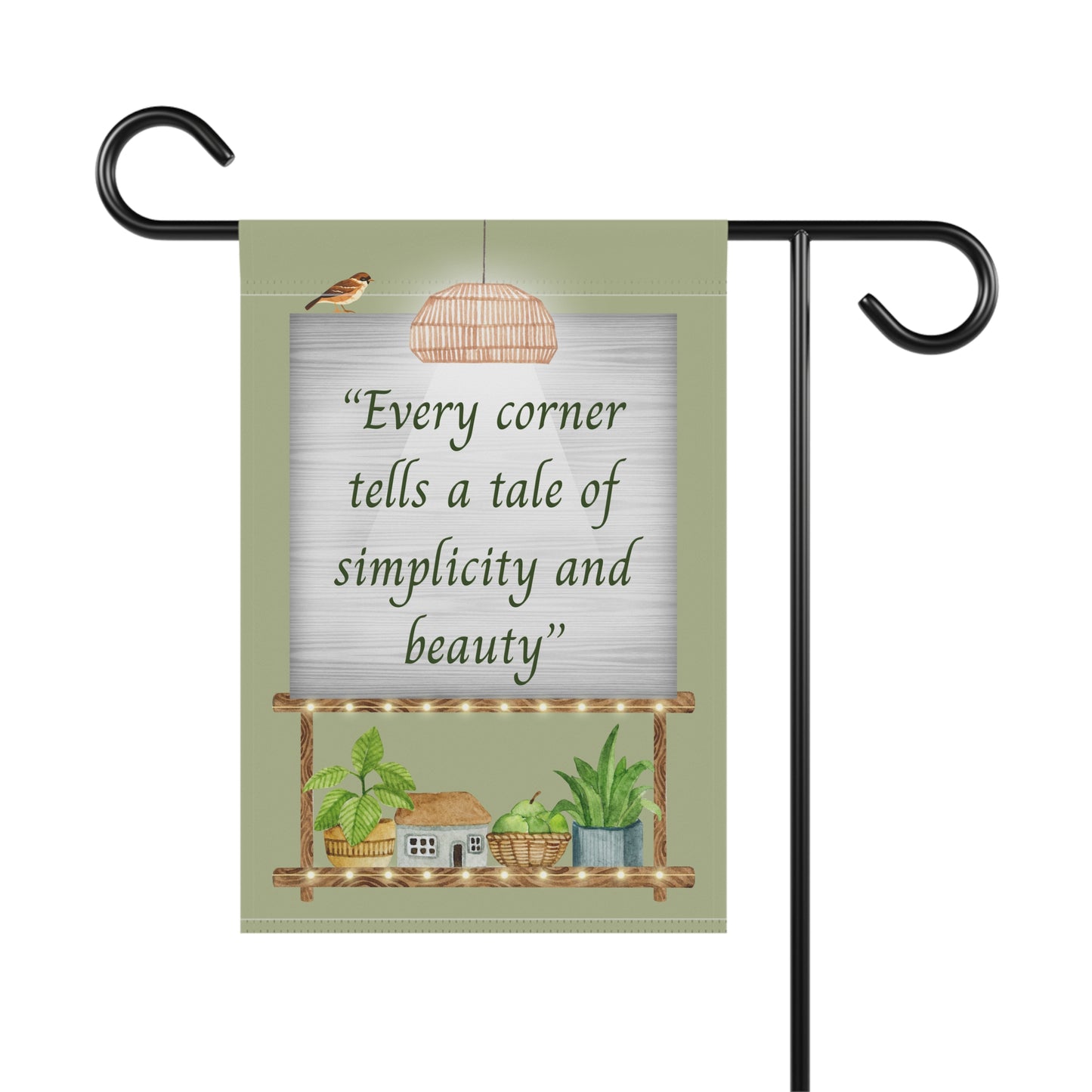 Minimal Botanical Garden & House  Wall Banner”