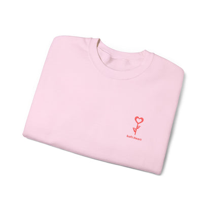 Unisex Crewneck Sweatshirt with “Soft Heart” Embroidery – Premium Minimal Heart Design