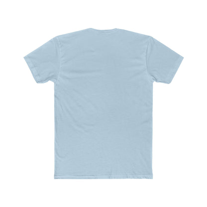 Rear view of solid color unisex cotton tee with no print
