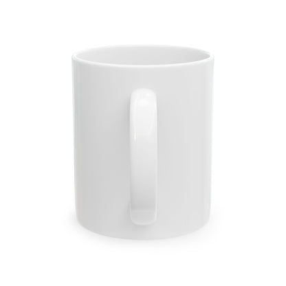 White ceramic mug on a white background