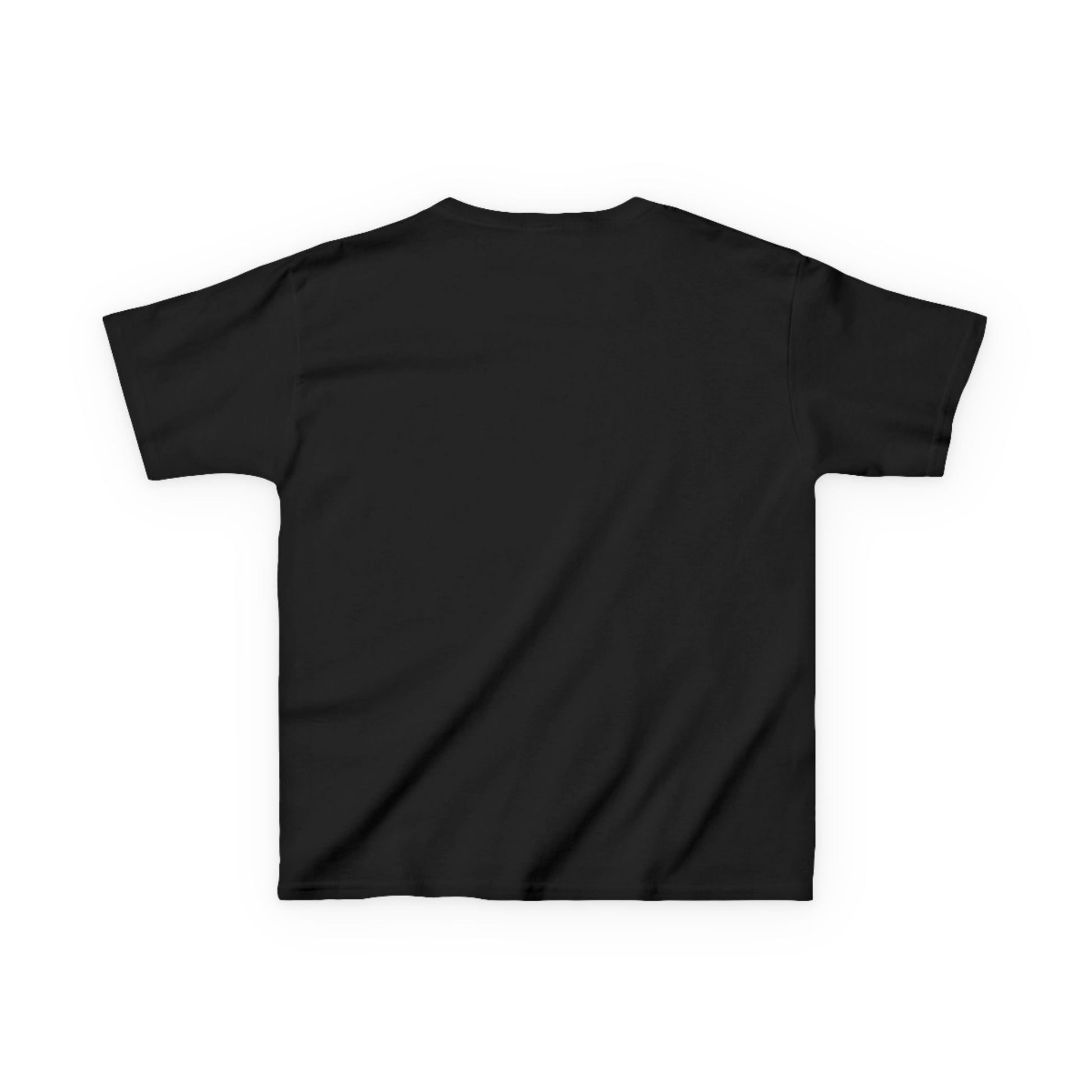 Black t-shirt on a white background