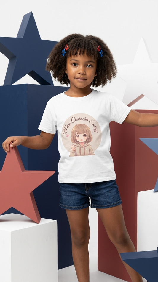 Cute Anime & Kawaii "Main Character Energy" Kids Tee